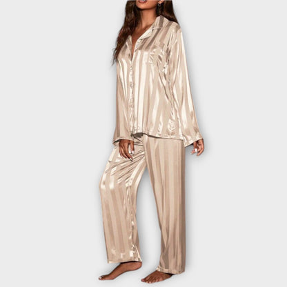 Bella Striped Satin Pyjama Set
